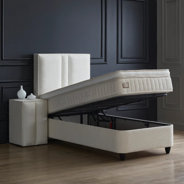 Beddenscout24 Boxspring bed met opbergruimte 120x200 cm beige opbergbed aura inclusief 3205471 large