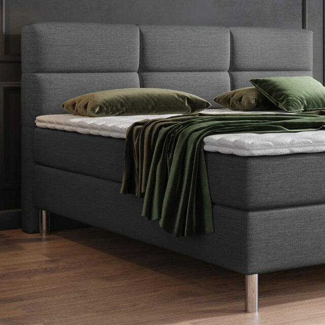 Beddenscout24 Boxspringbed amstel grijs 160x200 inclusief cm matras en topper 3199670 large