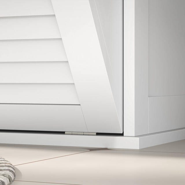 4goodz Homcom waskast met 2 kiepbakken voor wasgoed, 2 lamellendeuren, 70 x 38 x 73 cm, 3205294 large