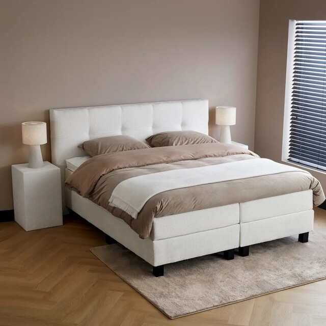 Beddenscout24 Boxspringbed 140x200 cm - grizzly inclusief cm matras en topper 3199443 large