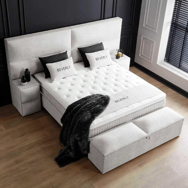Beddenscout24 Boxspring bed met opbergruimte 160x200 cm - beverly inclusief 32 cm 3199341 large