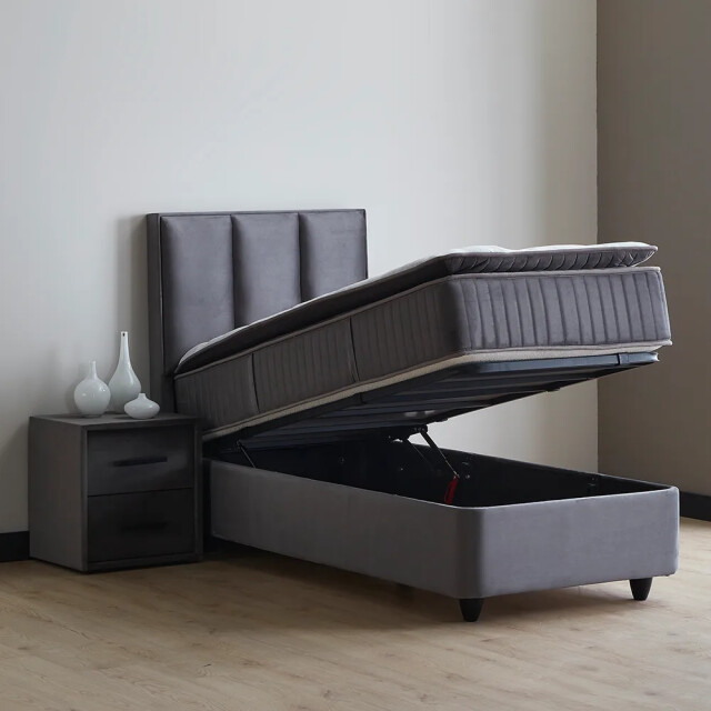 Beddenscout24 Boxspring bed met opbergruimte 90x200 cm - opbergbed nora inclusief 28 3199382 large