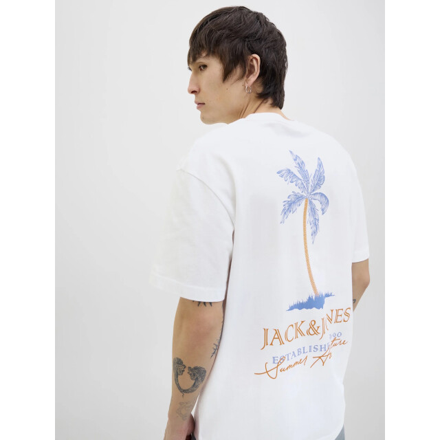 Jack & Jones Heren t-shirt jjsummer ronde hals 12269372-White large