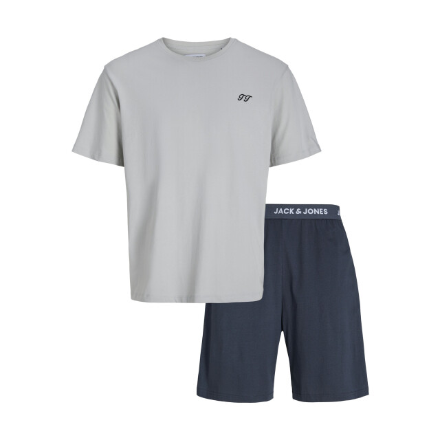 Jack & Jones Jongens korte shortama pyjamaset jacomaha ronde hals grijs/donkerblauw 12277872-Vapor Blue large