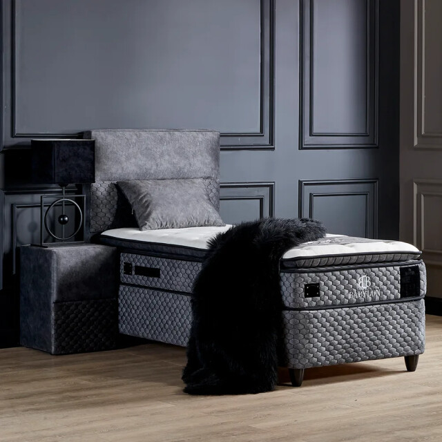 Beddenscout24 Boxspring bed met opbergruimte 120x200 cm - babylon inclusief 28 cm 3205469 large