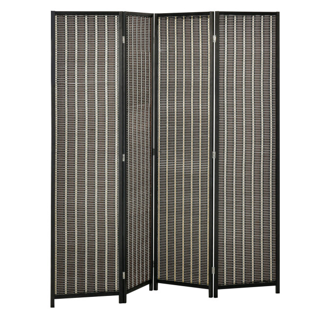 4goodz Homcom kamerverdeler, opvouwbaar, grenenhout/bamboe, 180 x 180 cm, /zwart 3205477 large