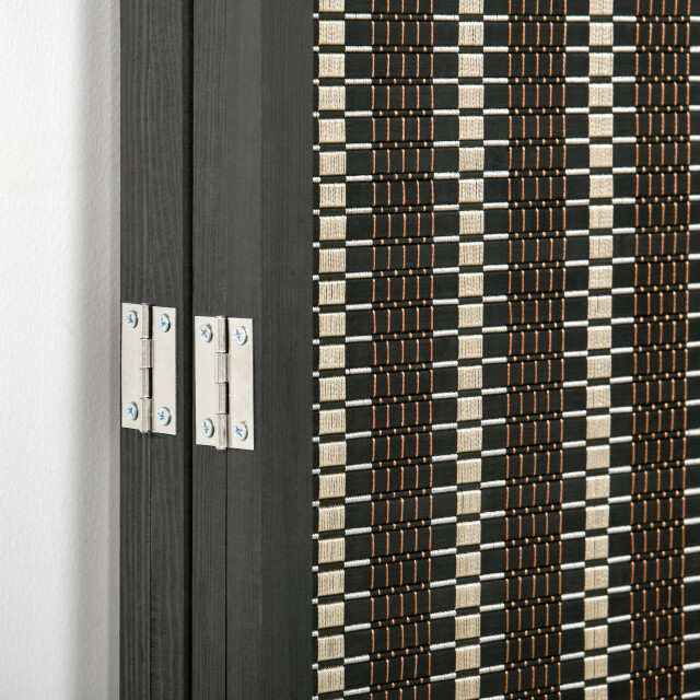 4goodz Homcom kamerverdeler, opvouwbaar, grenenhout/bamboe, 180 x 180 cm, /zwart 3205477 large