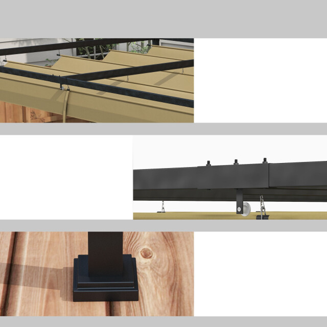 4goodz Outsunny robuuste pergola van metaal en kunststof, uv- en waterafstotend 3205478 large