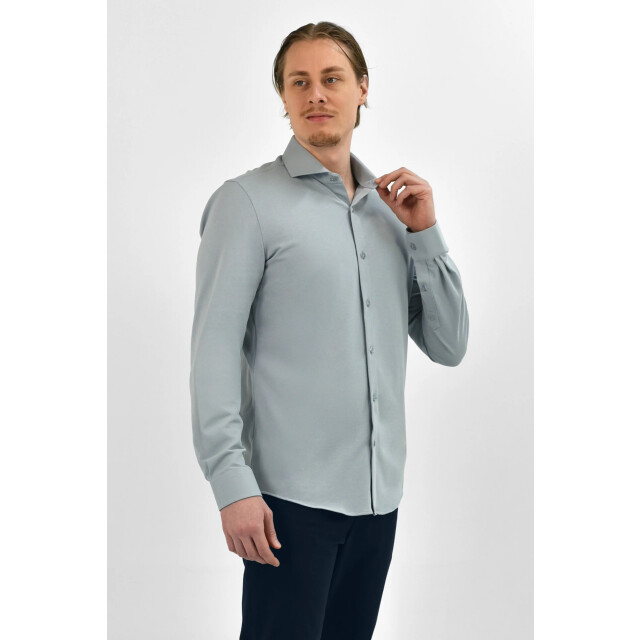 Vercate Strijkvrij overhemd japanese knitted licht VC-JPKD-SF-GRY large