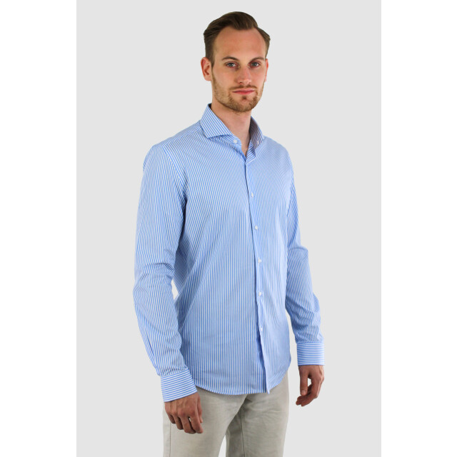 Vercate Strijkvrij overhemd gestreept poplin VC-SF-GST-LBL large