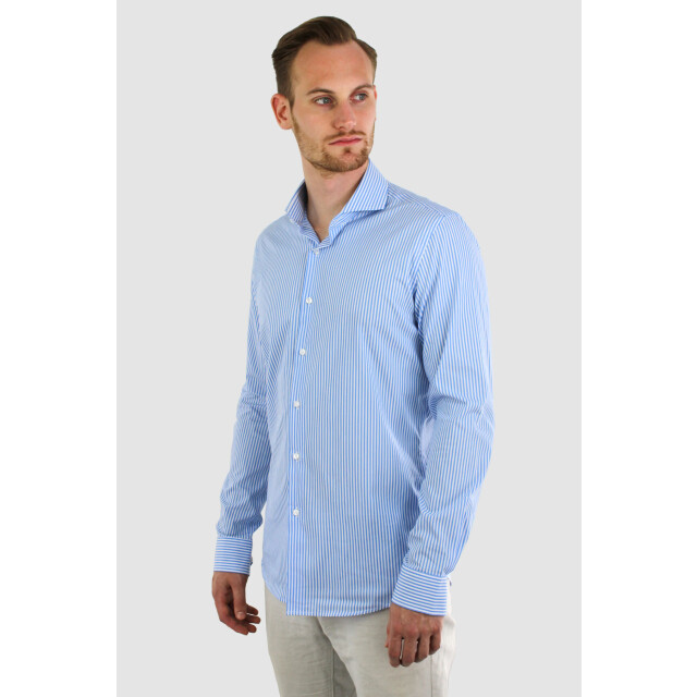 Vercate Strijkvrij overhemd gestreept poplin VC-SF-GST-LBL large