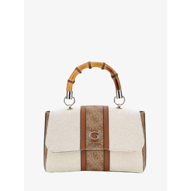 Guess Dames tas canvas small tote natural latte logo HWAG93-37200-NLL large
