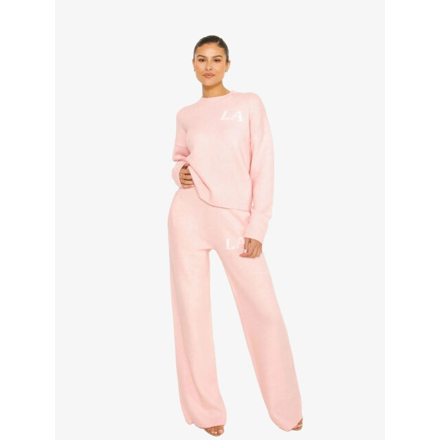 LA Sisters Dames set knitted la sweatsuit KNITTED-LA-SWEATSUIT-PINK	 large