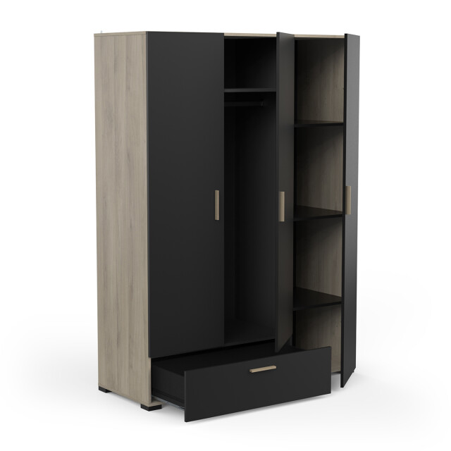 CaliCosy Kast met 3 deuren, 1 lade en kledingstang met legplank l134,6 cm 2937693 large
