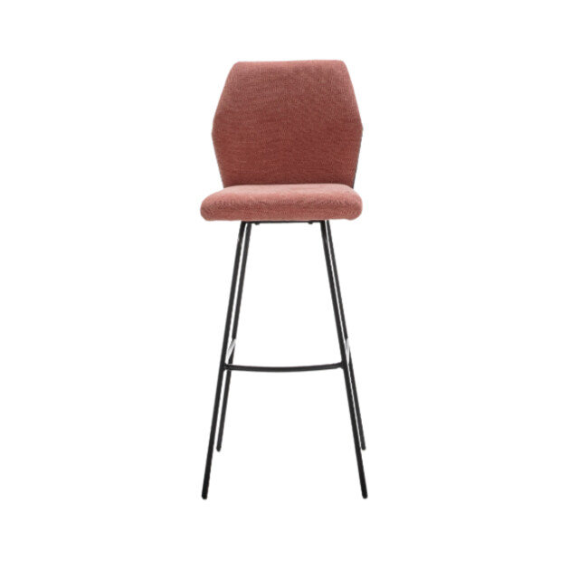 CaliCosy Set van 2 krukken in stof met zwarte metalen poten h75 cm pol 3079146 large