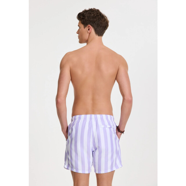 Shiwi Heren zwemshort broad stripe paars/wit 1441100200-5812 large