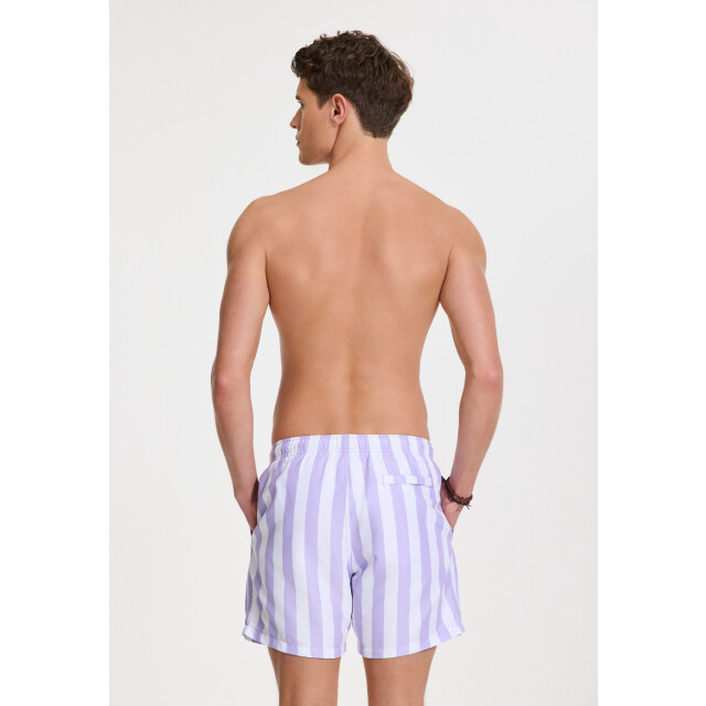 Shiwi Heren zwemshort broad stripe paars/wit 1441100200-5812 large