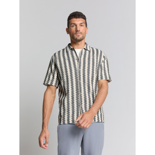No Excess 28490488 shirt short sleeve zig zag jacquard 28490488 large