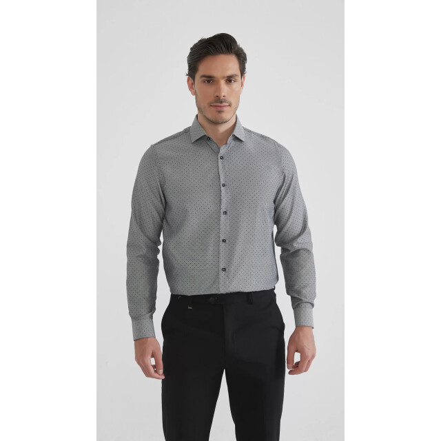 Yves Enzo heren italiaans overhemd strijkvrij print YE-6241-GR large