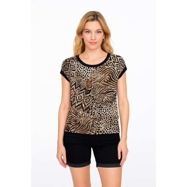 Geisha T-shirt with rib jersey aop dessin 4339.79.0002 large