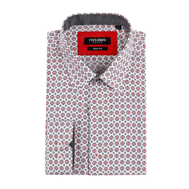 Yves Enzo heren italiaans overhemd strijkvrij print YE-5046-RW-1-1 large