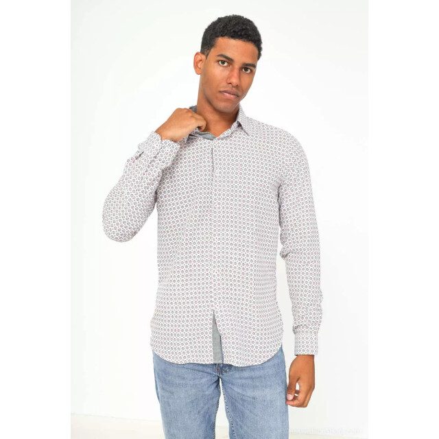 Yves Enzo heren italiaans overhemd strijkvrij print YE-5046-RW-1-1 large