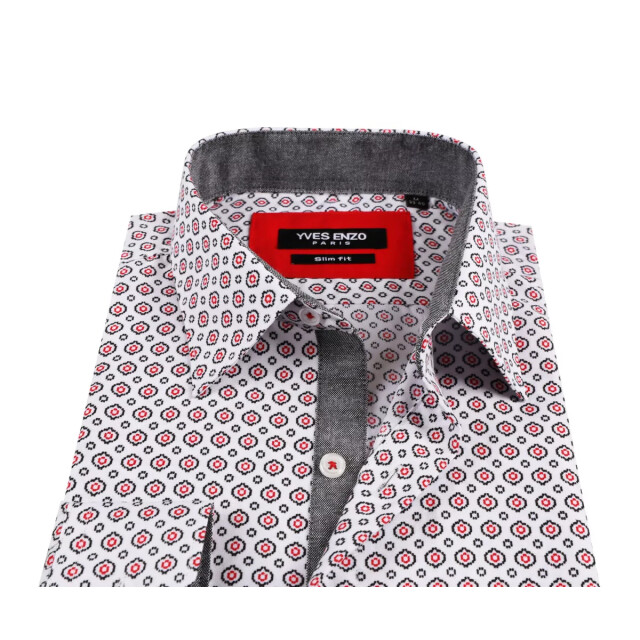 Yves Enzo heren italiaans overhemd strijkvrij print YE-5046-RW-1-1 large