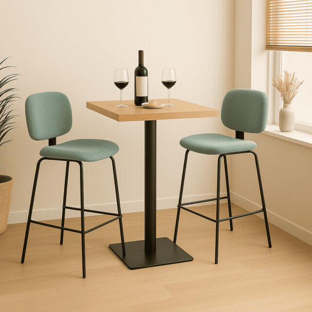 CaliCosy Set van 2 krukken in ribfluweel met zwarte metalen poten h65 cm arus 3079137 large