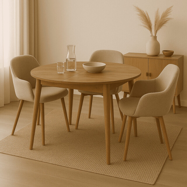 CaliCosy Uitschuifbare tafel van 100 tot 131 cm met massief houten poten vina 3061553 large