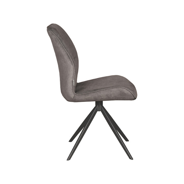 Label51 Eetkamerstoel comfy antraciet cosmo zwart onderstel 64 x 48cm - 3183650 large