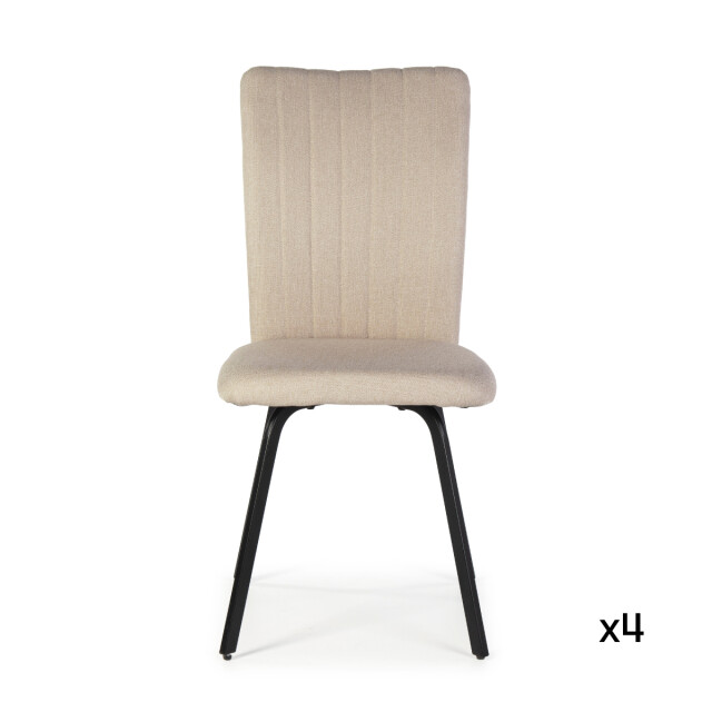 CaliCosy Set van 4 stoelen in stof met zwarte metalen poten l47,5 cm pretty 3078799 large
