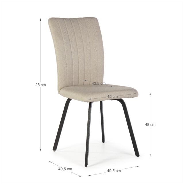 CaliCosy Set van 4 stoelen in stof met zwarte metalen poten l47,5 cm pretty 3078799 large