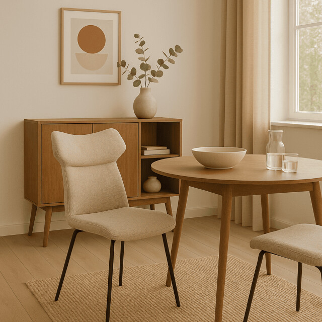 CaliCosy Set van 2 stoelen in stof met zwarte metalen poten l47 cm dara 3078552 large
