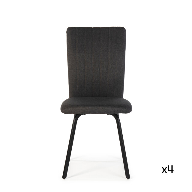 CaliCosy Set van 4 stoelen in stof met zwarte metalen poten l47,5 cm pretty 3078797 large
