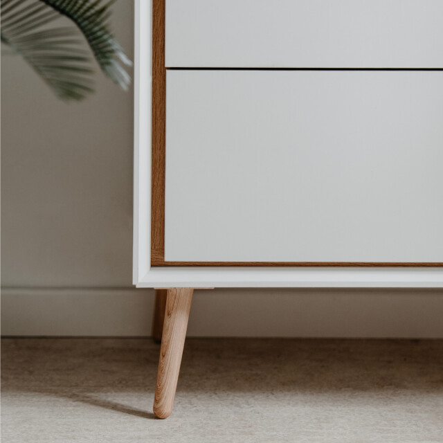 CaliCosy Hoog dressoir met 2 glazen deuren, 2 lades en 6 legplanken binnenin, 90 cm 3202269 large