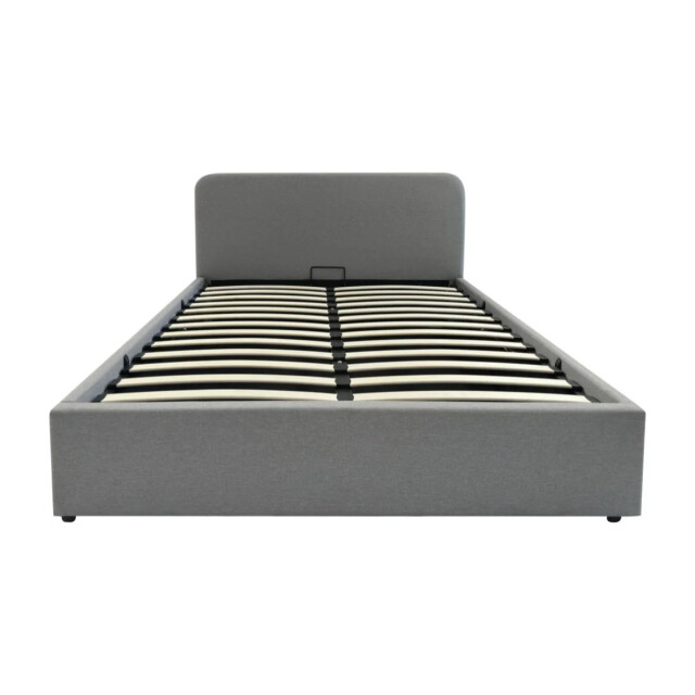 CaliCosy Opbergbed 140x190 cm met hoofdbord bekleed met grijze stof livy 2979228 large