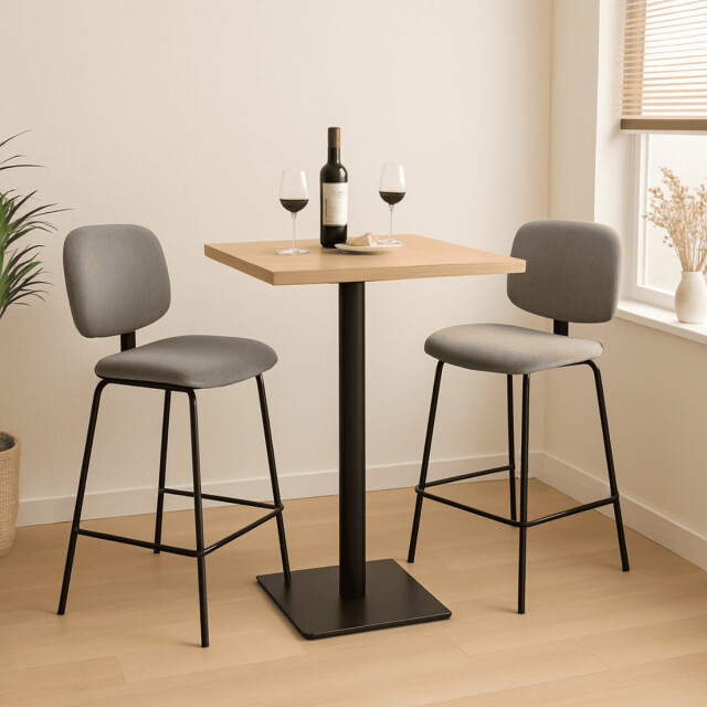 CaliCosy Set van 2 krukken in ribfluweel met zwarte metalen poten h65 cm arus 3079127 large