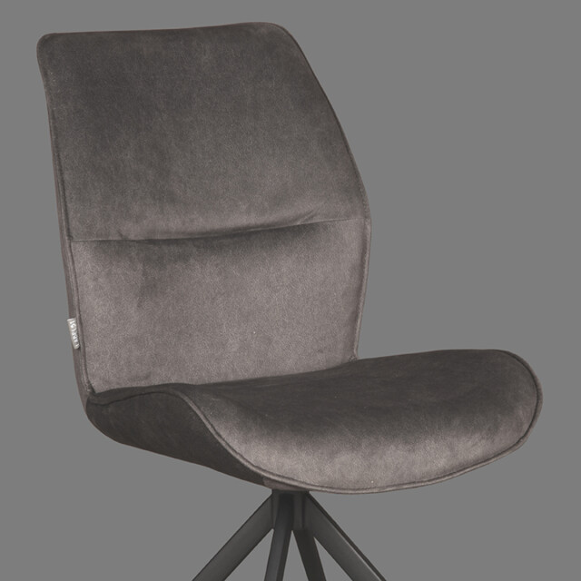 Label51 Eetkamerstoel comfy antraciet cosmo zwart onderstel 64 x 48cm - 3183650 large