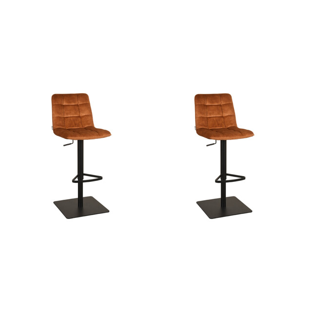 Label51 Barkruk juul oker velours 56x45x88 cm set van 2 3183651 large