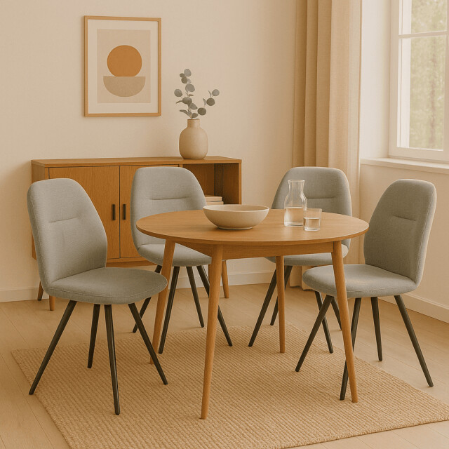 CaliCosy Set van 2 draaibare stoelen in stof met zwarte metalen poten l47 cm tamara 3078558 large
