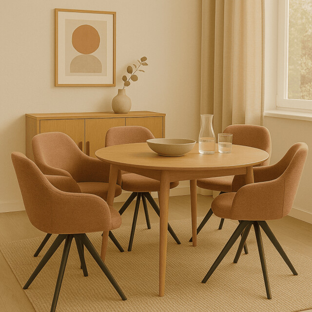 CaliCosy Set van 2 draaibare fauteuils in stof met zwarte metalen poten tamara 3078560 large