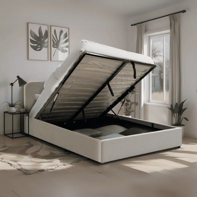 CaliCosy Opbergbed 140x190 cm met hoofdbord bekleed met livy 2979229 large