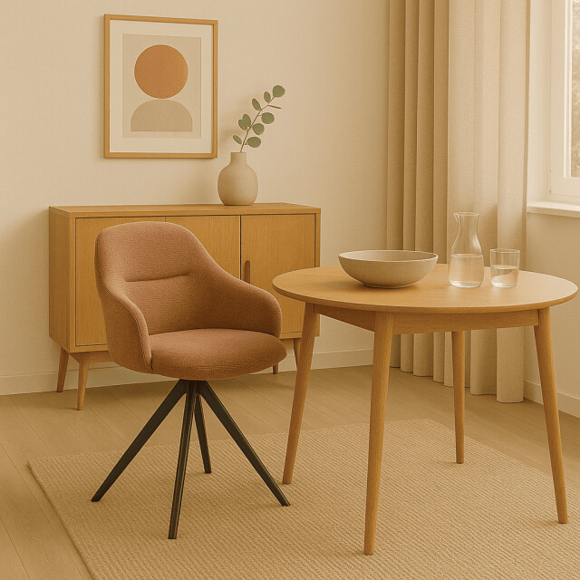 CaliCosy Set van 2 draaibare fauteuils in stof met zwarte metalen poten tamara 3078560 large