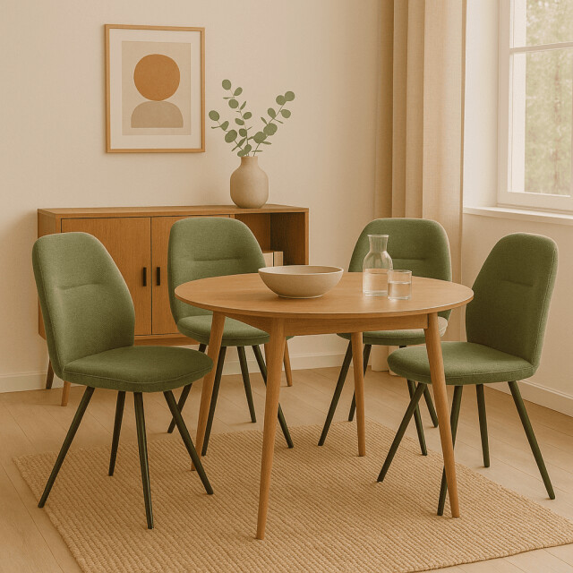 CaliCosy Set van 2 draaibare stoelen in stof met zwarte metalen poten l47 cm tamara 3078559 large