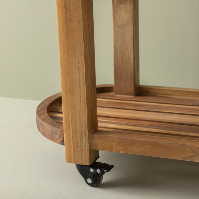 Signature Ovale slagersblok op wieltjes in massief acacia- en heveahout l76 cm rs 2981037 large