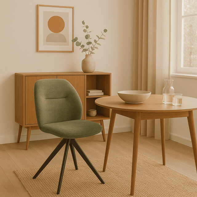CaliCosy Set van 2 draaibare stoelen in stof met zwarte metalen poten l47 cm tamara 3078559 large