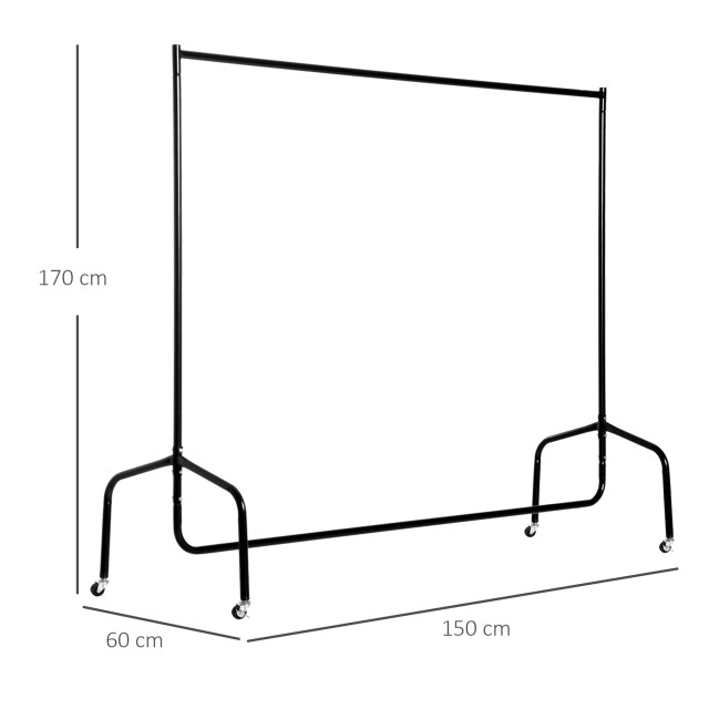 4goodz Homcom metalen kledingrek kledingwagen verrijdbare garderobe garderobestandaard 3205661 large