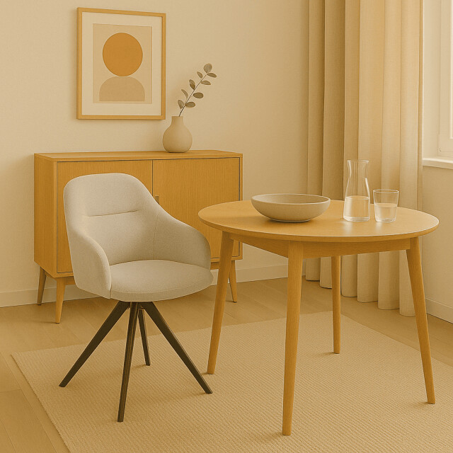CaliCosy Set van 2 draaibare fauteuils in stof met zwarte metalen poten tamara 3078562 large
