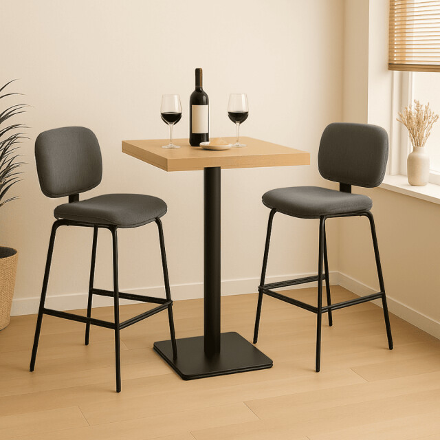 CaliCosy Set van 2 krukken in ribfluweel met zwarte metalen poten h65 cm arus 3079129 large