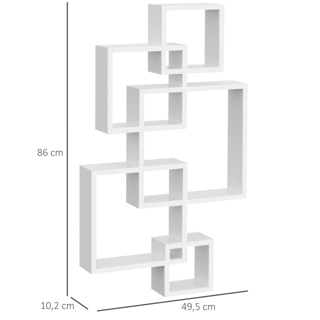 4goodz Homcom wandplank 5 in elkaar grijpende kubussen 9 vakken - 3205662 large
